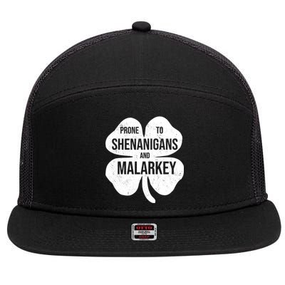 Shenanigans And Malarkey Funny St Patrick's Day 7 Panel Mesh Trucker Snapback Hat