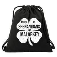 Shenanigans And Malarkey Funny St Patrick's Day Drawstring Bag