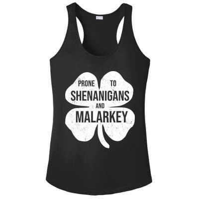 Shenanigans And Malarkey Funny St Patrick's Day Ladies PosiCharge Competitor Racerback Tank