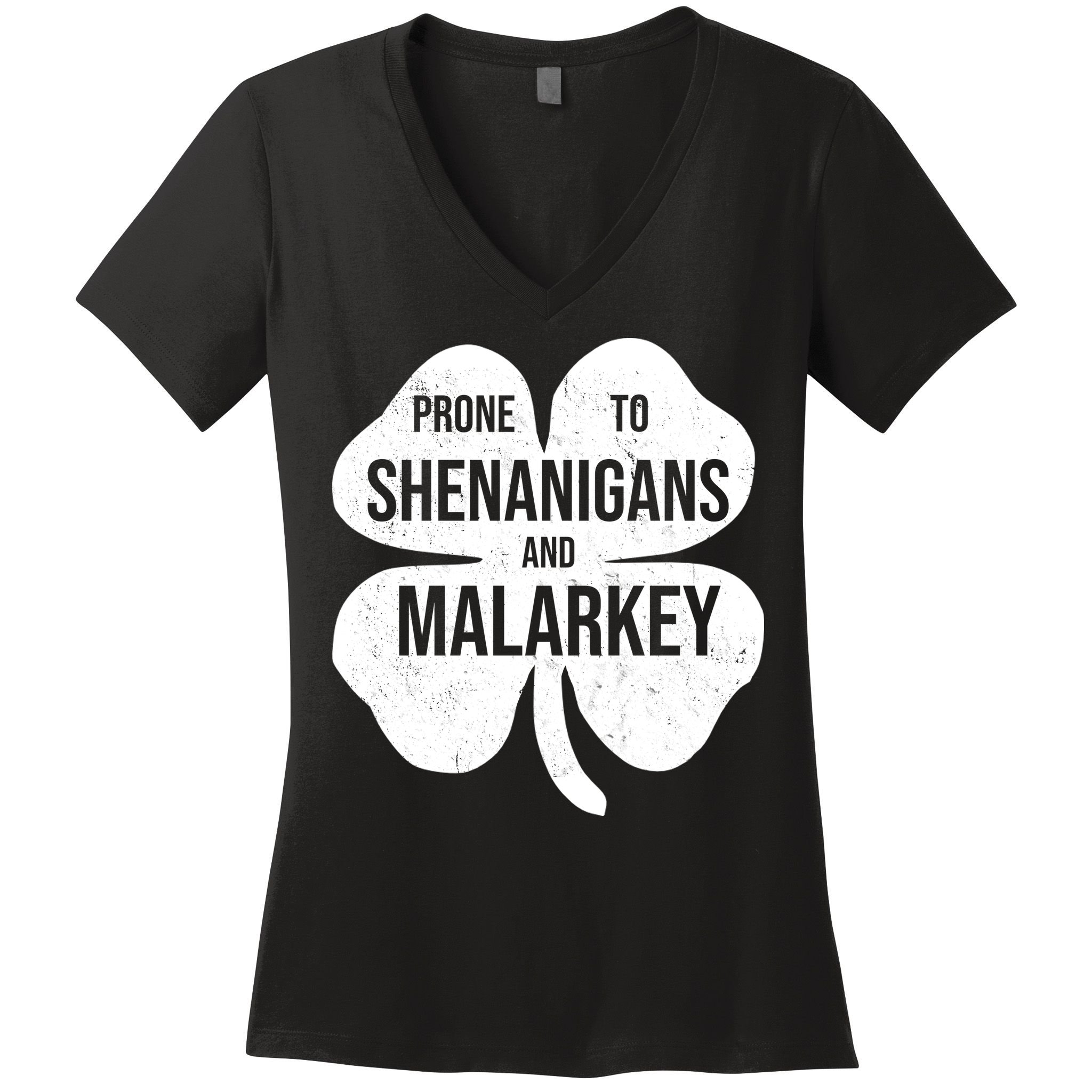 Shenanigans And Malarkey Funny St Patrick's Day Women's V-Neck T-Shirt