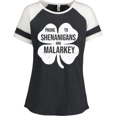 Shenanigans And Malarkey Funny St Patrick's Day Enza Ladies Jersey Colorblock Tee