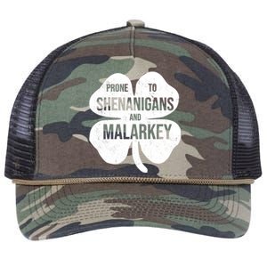 Shenanigans And Malarkey Funny St Patrick's Day Retro Rope Trucker Hat Cap