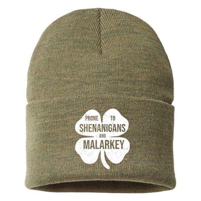 Shenanigans And Malarkey Funny St Patrick's Day Sustainable Knit Beanie