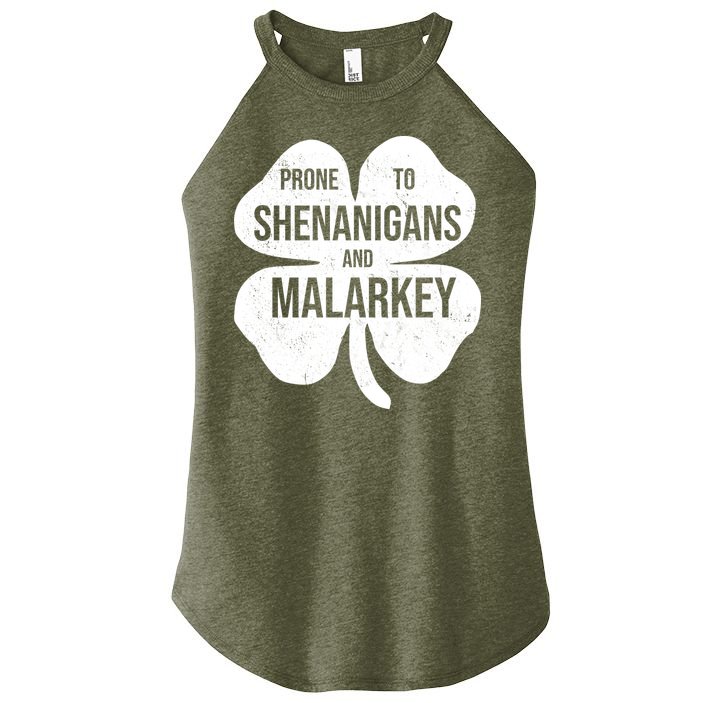 Shenanigans And Malarkey Funny St Patrick's Day Women's Perfect Tri Rocker Tank