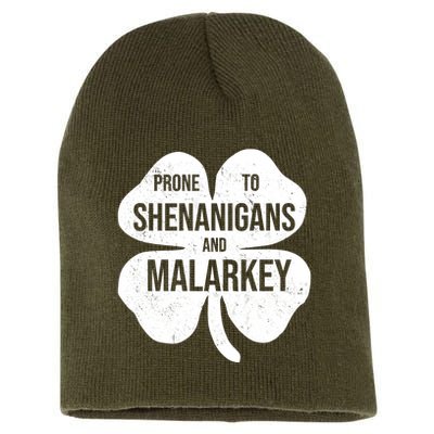 Shenanigans And Malarkey Funny St Patrick's Day Short Acrylic Beanie