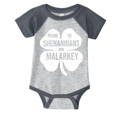 Shenanigans And Malarkey Funny St Patrick's Day Infant Baby Jersey Bodysuit