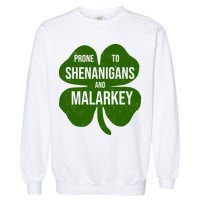 Shenanigans And Malarkey Funny St Patrick's Day Garment-Dyed Sweatshirt