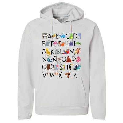 SPANISH ALPHABET MAESTRA SPANISH TEACHER Performance Fleece Hoodie