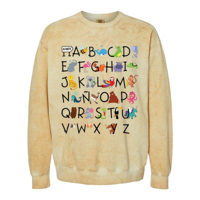 SPANISH ALPHABET MAESTRA SPANISH TEACHER Colorblast Crewneck Sweatshirt