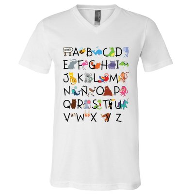 SPANISH ALPHABET MAESTRA SPANISH TEACHER V-Neck T-Shirt