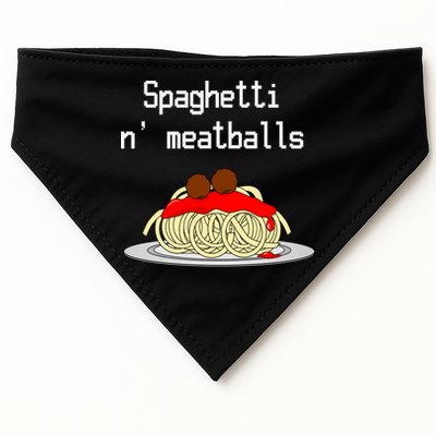 Spaghetti And Meatballs Spaghetti And Meatballs Cool Gift USA-Made Doggie Bandana