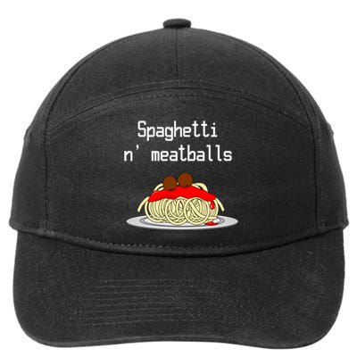 Spaghetti And Meatballs Spaghetti And Meatballs Cool Gift 7-Panel Snapback Hat