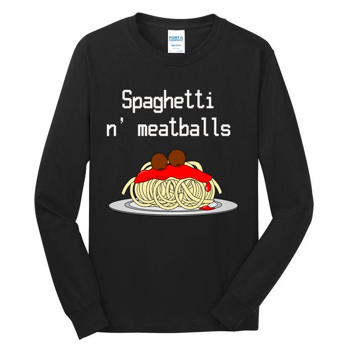 Spaghetti And Meatballs Spaghetti And Meatballs Cool Gift Tall Long Sleeve T-Shirt