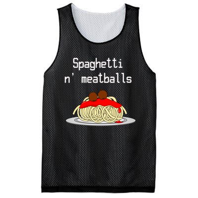 Spaghetti And Meatballs Spaghetti And Meatballs Cool Gift Mesh Reversible Basketball Jersey Tank