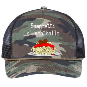 Spaghetti And Meatballs Spaghetti And Meatballs Cool Gift Retro Rope Trucker Hat Cap