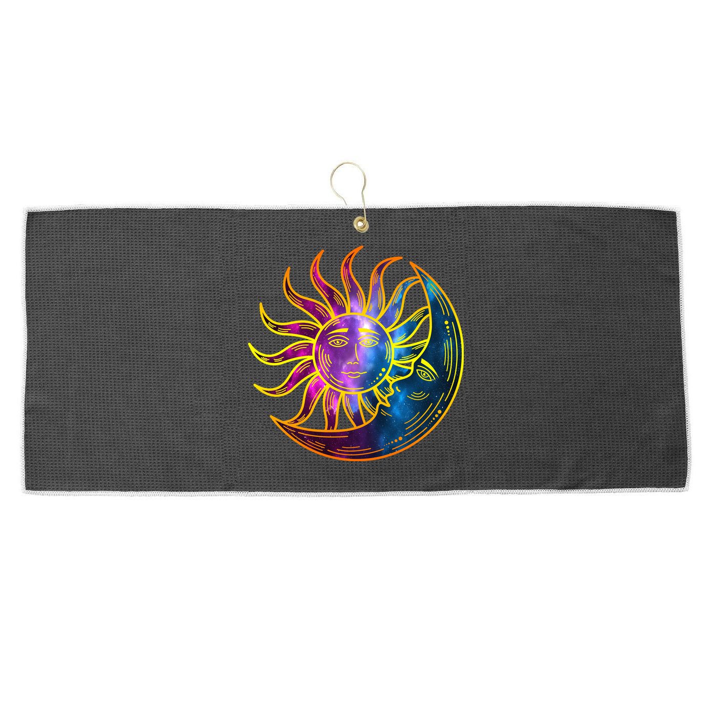 Sun And Moon Mystical Classic Large Microfiber Waffle Golf Towel