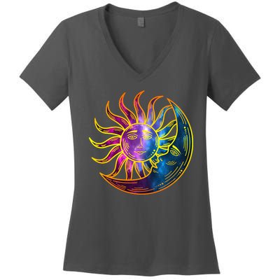 Sun And Moon Mystical Classic Women's V-Neck T-Shirt