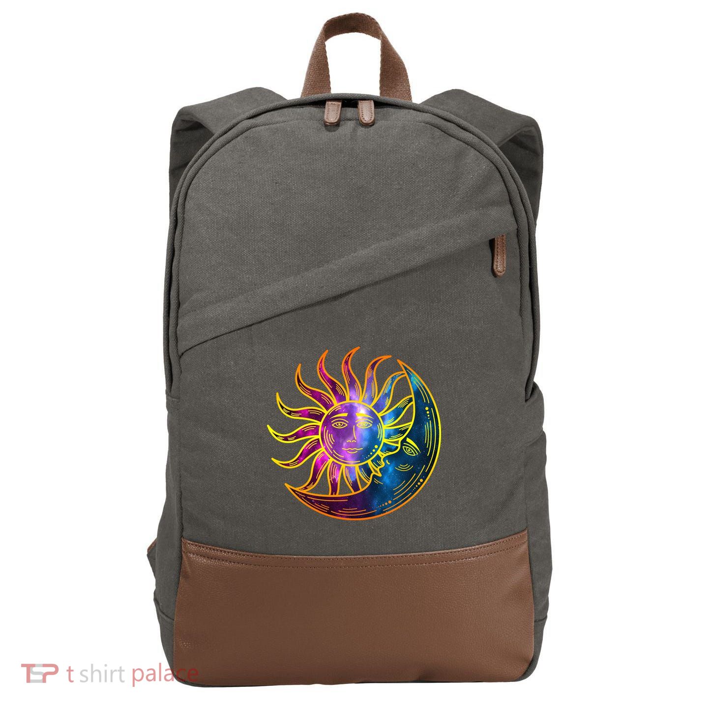 Sun And Moon Mystical Classic Cotton Canvas Backpack