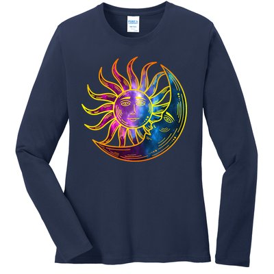 Sun And Moon Mystical Classic Ladies Long Sleeve Shirt