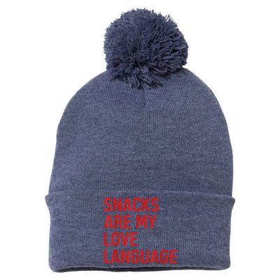 Snacks Are My Love Language. Pom Pom 12in Knit Beanie