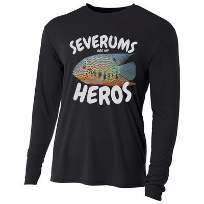 Severums Are My Heros Aquarium Keeper Funny Hobbiest Art Cooling Performance Long Sleeve Crew