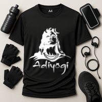Shiva Adiyogi Meditation Design Meaningful Gift Cooling Performance Crew T-Shirt