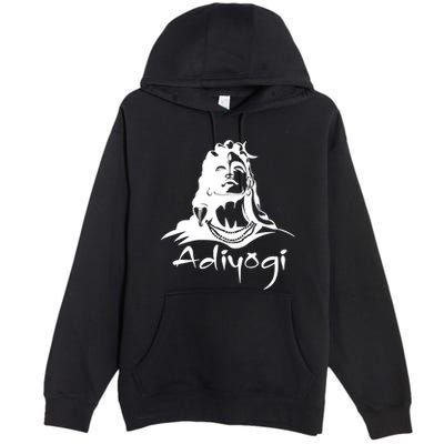 Shiva Adiyogi Meditation Design Meaningful Gift Premium Pullover Hoodie