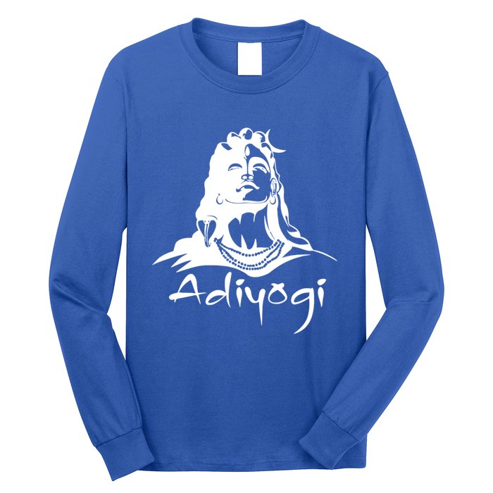 Shiva Adiyogi Meditation Design Meaningful Gift Long Sleeve Shirt