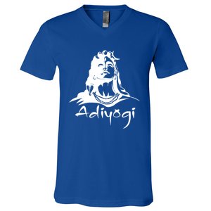 Shiva Adiyogi Meditation Design Meaningful Gift V-Neck T-Shirt