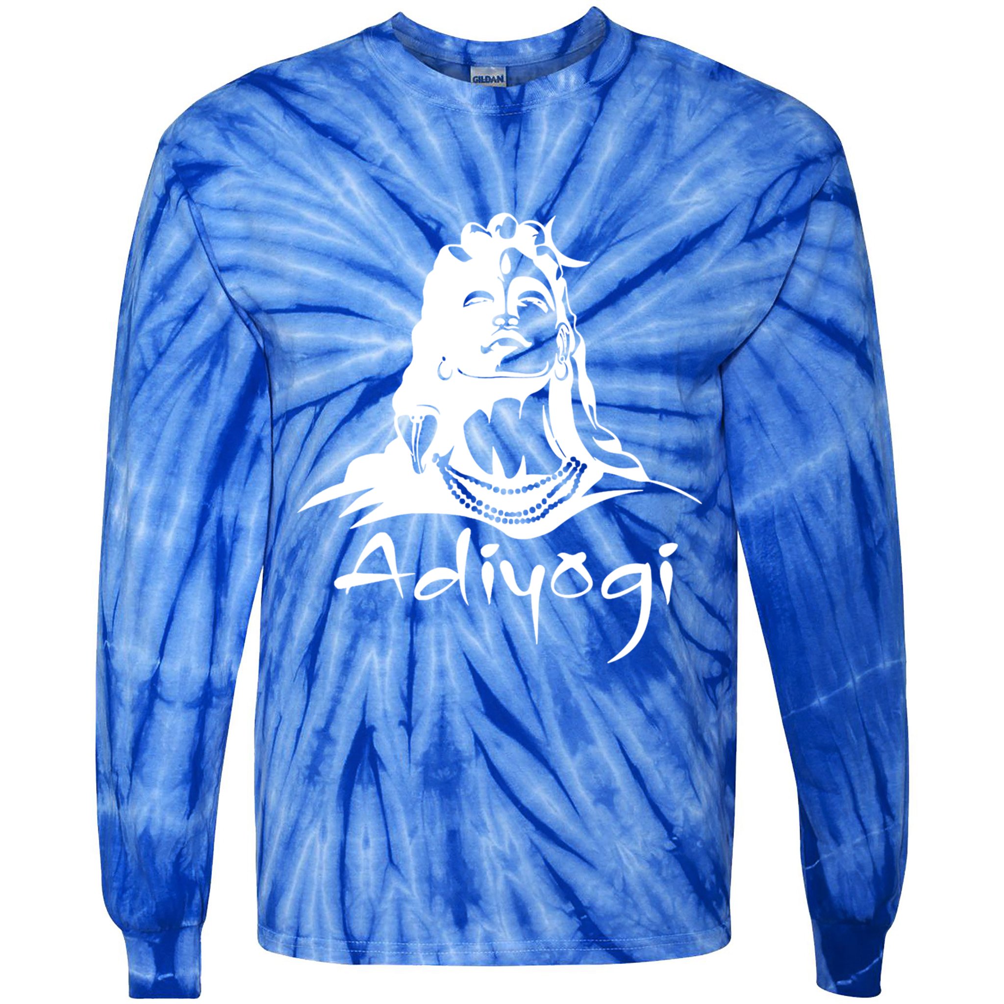 Shiva Adiyogi Meditation Design Meaningful Gift Tie-Dye Long Sleeve Shirt