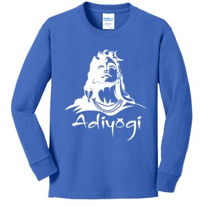 Shiva Adiyogi Meditation Design Meaningful Gift Kids Long Sleeve Shirt