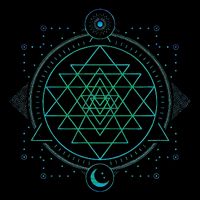 Sun And Moon Chakra Geometry Sri Yantra Flat Bill Trucker Hat