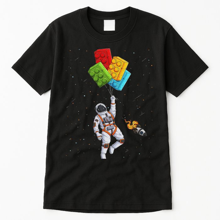 Space Astronaut Master Builder Funny Building Blocks Bricks Tall T-Shirt