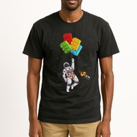Space Astronaut Master Builder Funny Building Blocks Bricks Tall T-Shirt