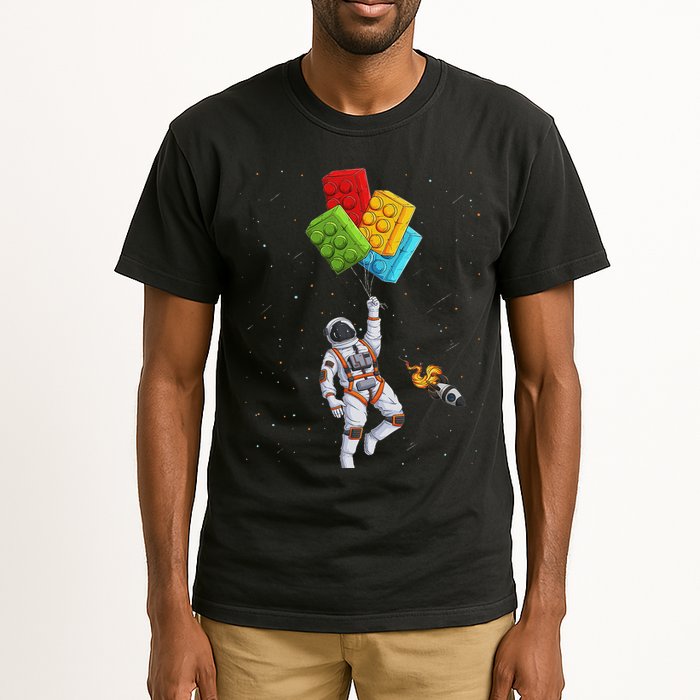 Space Astronaut Master Builder Funny Building Blocks Bricks Tall T-Shirt