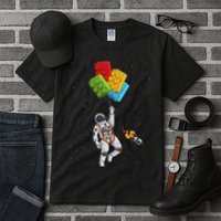 Space Astronaut Master Builder Funny Building Blocks Bricks Tall T-Shirt