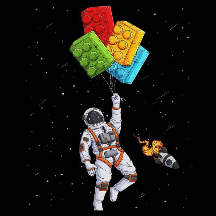 Space Astronaut Master Builder Funny Building Blocks Bricks Mousepad