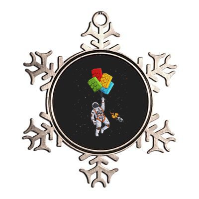 Space Astronaut Master Builder Funny Building Blocks Bricks Metallic Star Ornament