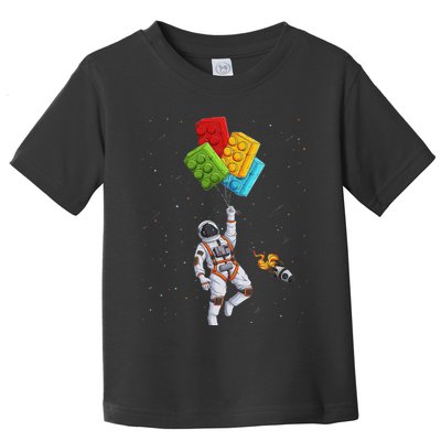 Space Astronaut Master Builder Funny Building Blocks Bricks Toddler T-Shirt