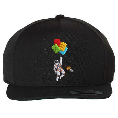 Space Astronaut Master Builder Funny Building Blocks Bricks Wool Snapback Cap