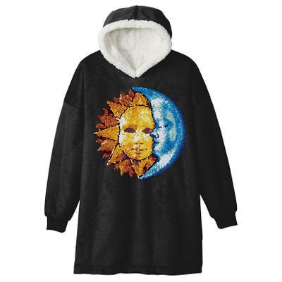 Sun And Moon Mosaic Astrology Hooded Wearable Blanket
