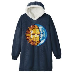 Sun And Moon Mosaic Astrology Hooded Wearable Blanket