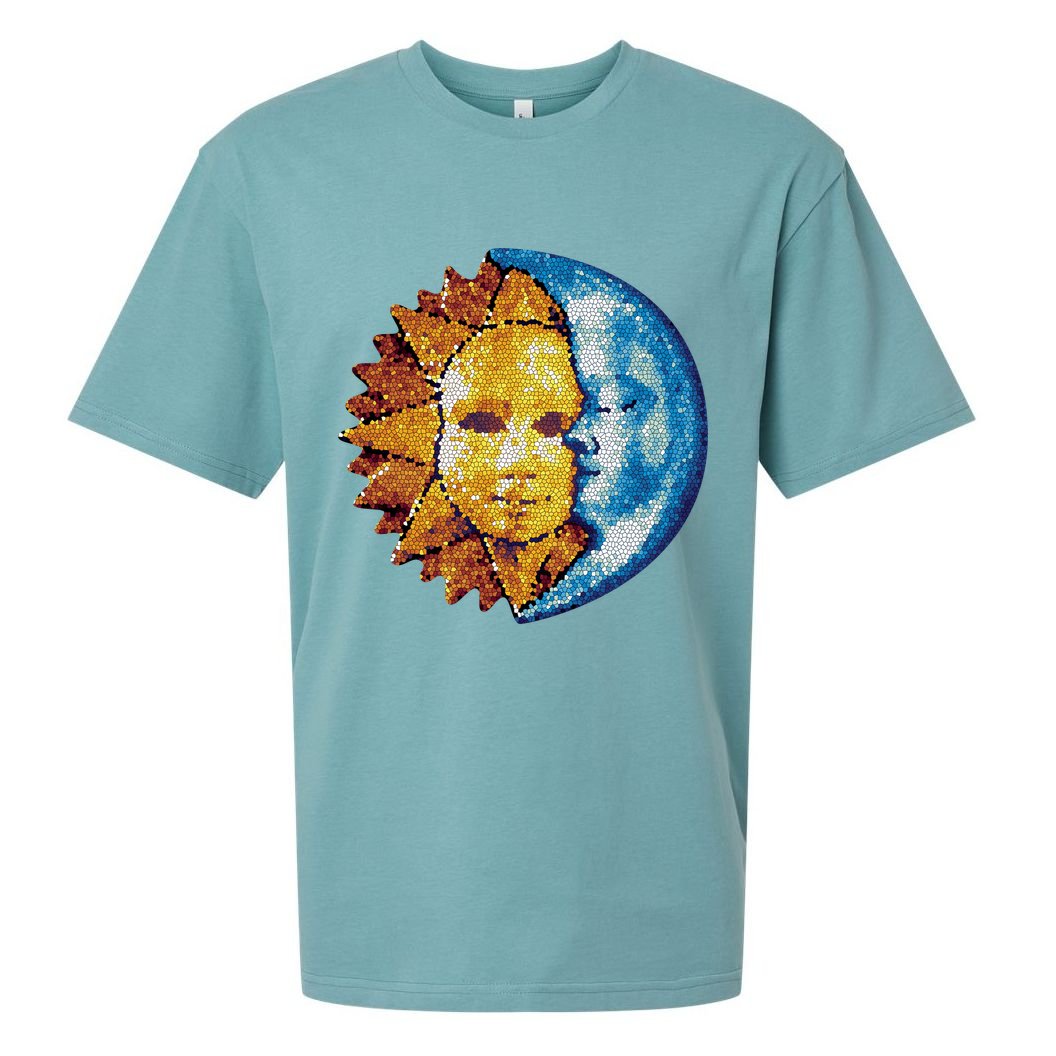 Sun And Moon Mosaic Astrology Sueded Cloud Jersey T-Shirt