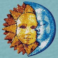 Sun And Moon Mosaic Astrology Sueded Cloud Jersey T-Shirt