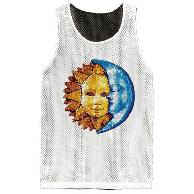 Sun And Moon Mosaic Astrology Mesh Reversible Basketball Jersey Tank