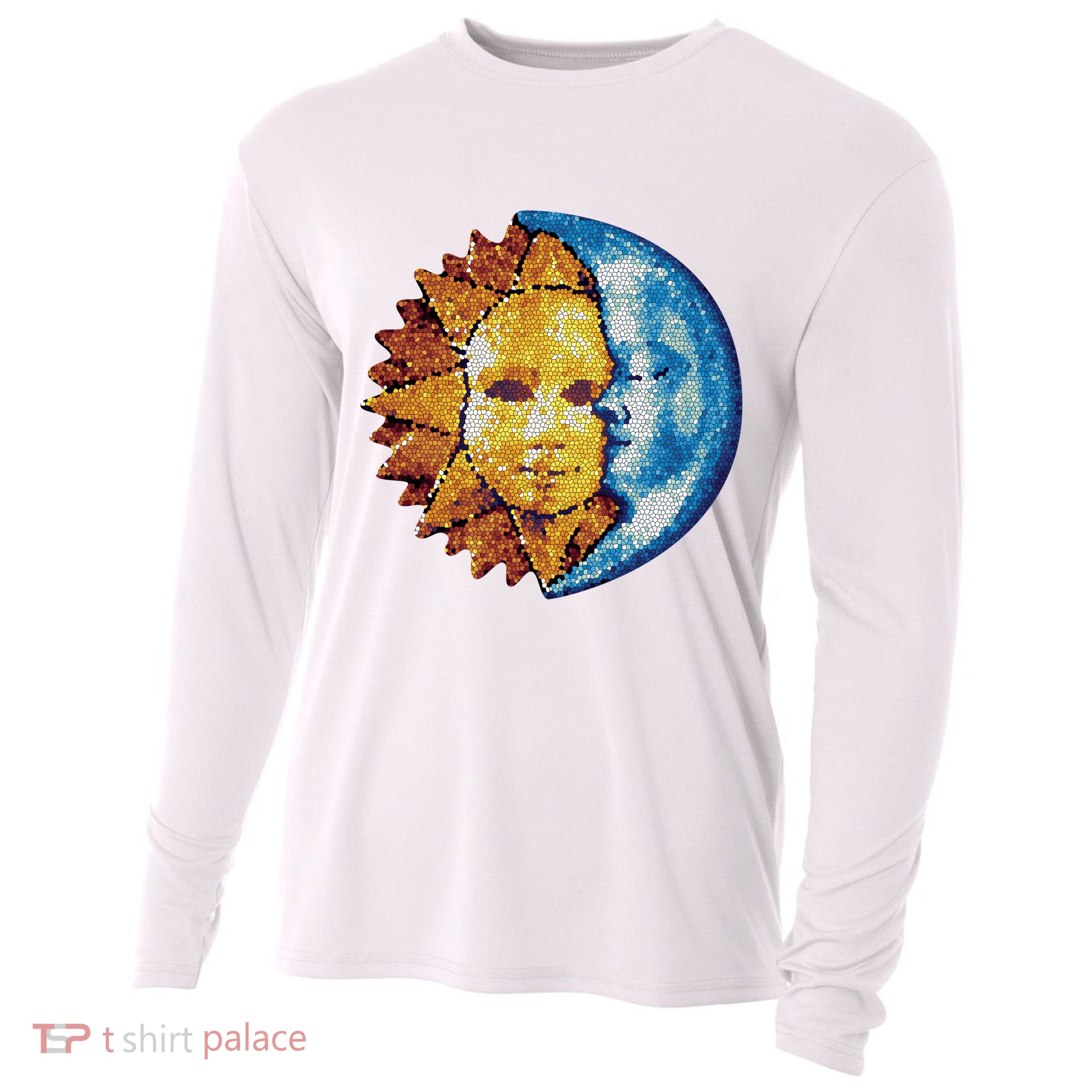 Sun And Moon Mosaic Astrology Cooling Performance Long Sleeve Crew