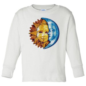 Sun And Moon Mosaic Astrology Toddler Long Sleeve Shirt