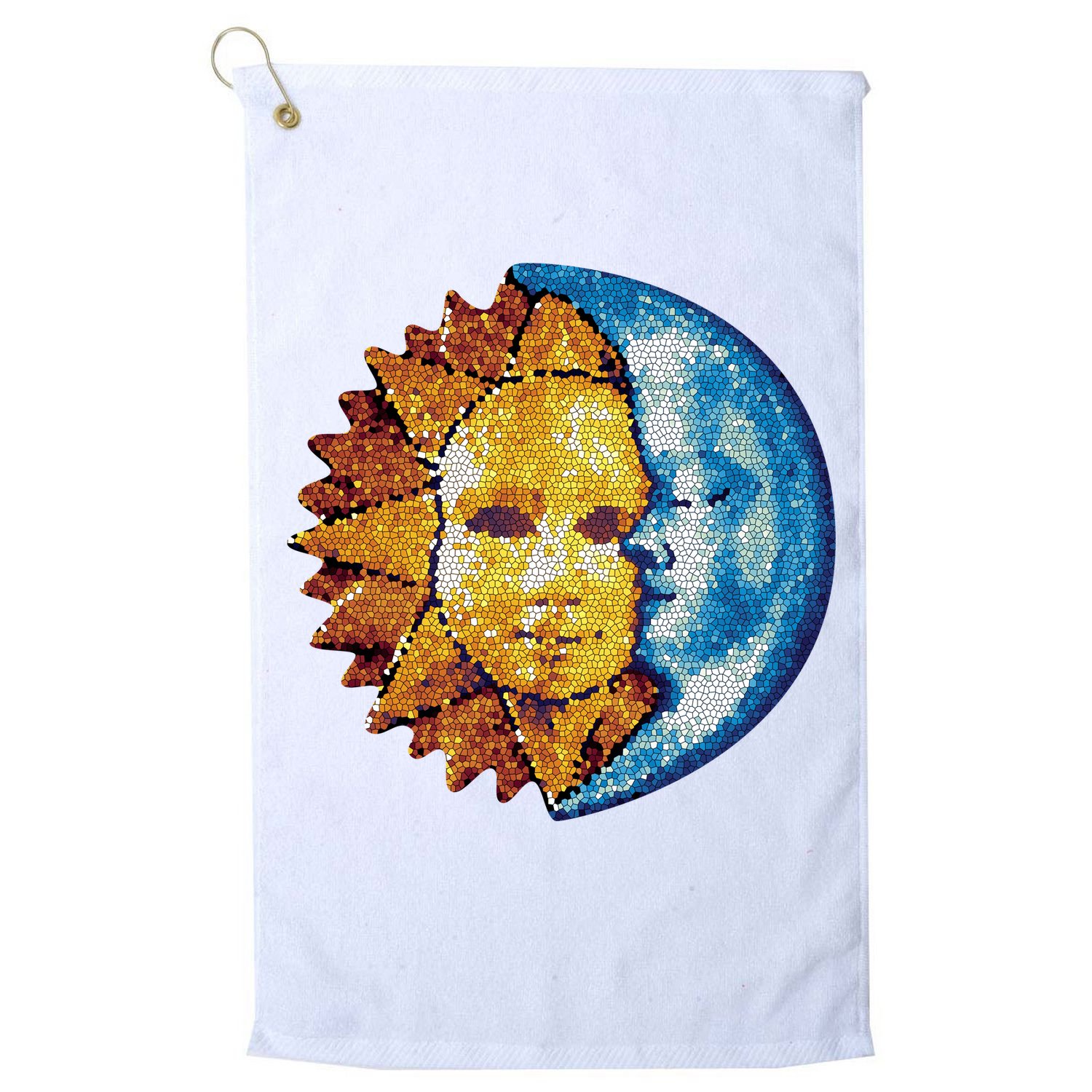 Sun And Moon Mosaic Astrology Golf Towel