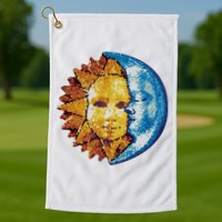 Sun And Moon Mosaic Astrology Golf Towel