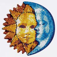 Sun And Moon Mosaic Astrology Golf Towel